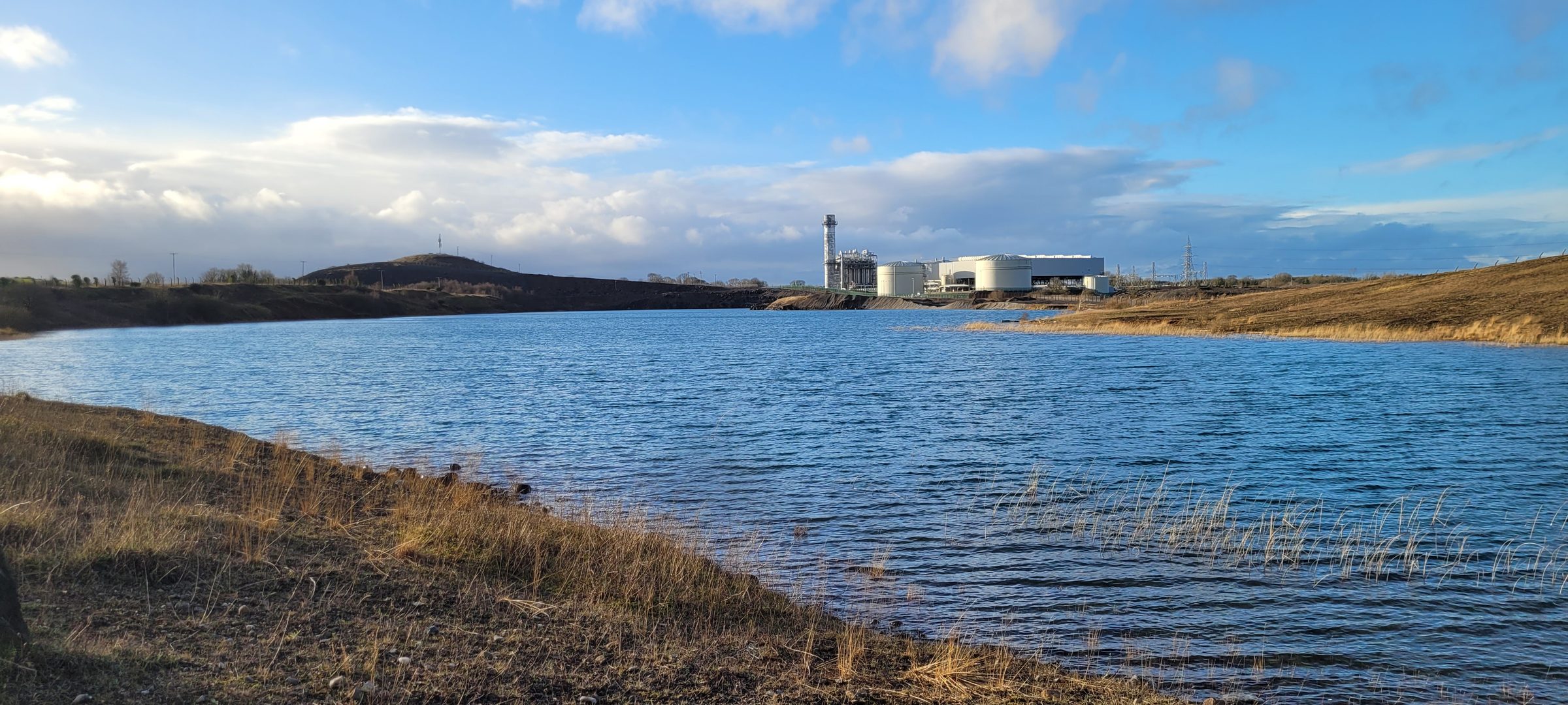 The Tynagh power station beside the project lake